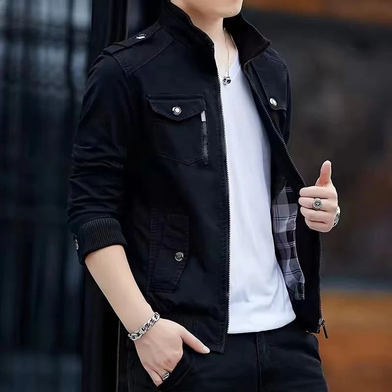 Product Boxing Jacket Spring Casual Fashion Pure Cotton Windproof Stand Collar Outdoor Mens Clothing 240802