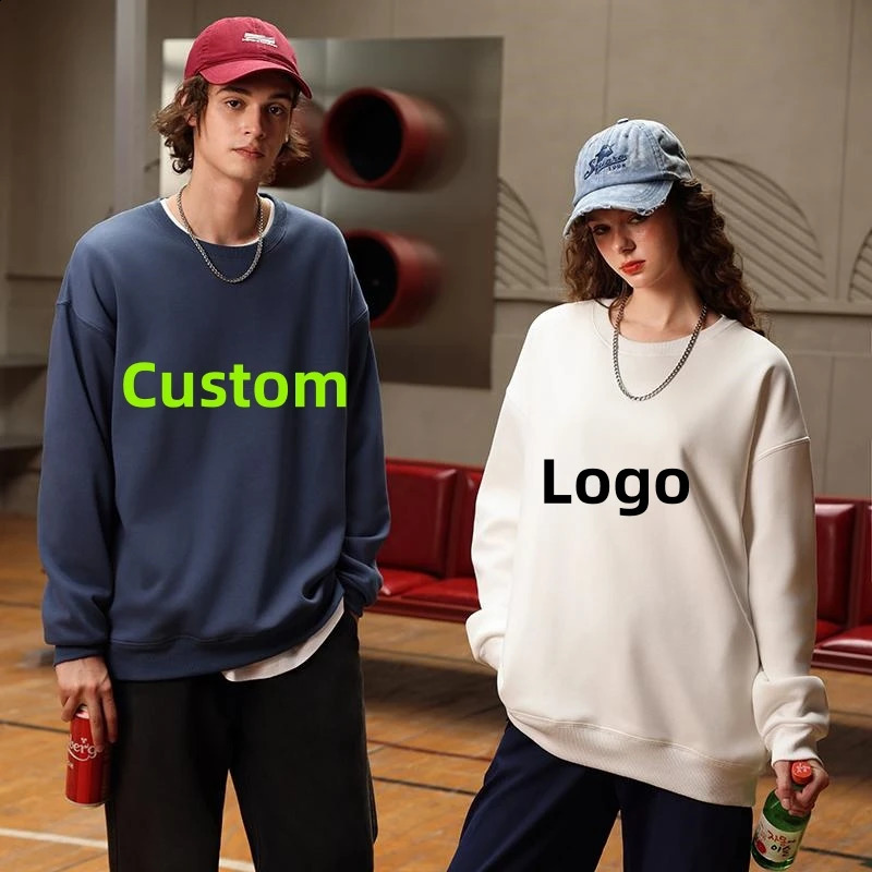 Unisex custom printed sportswear with autumn thick zipper suitable for womens and mens long sleeved casual DIY hoodies240802