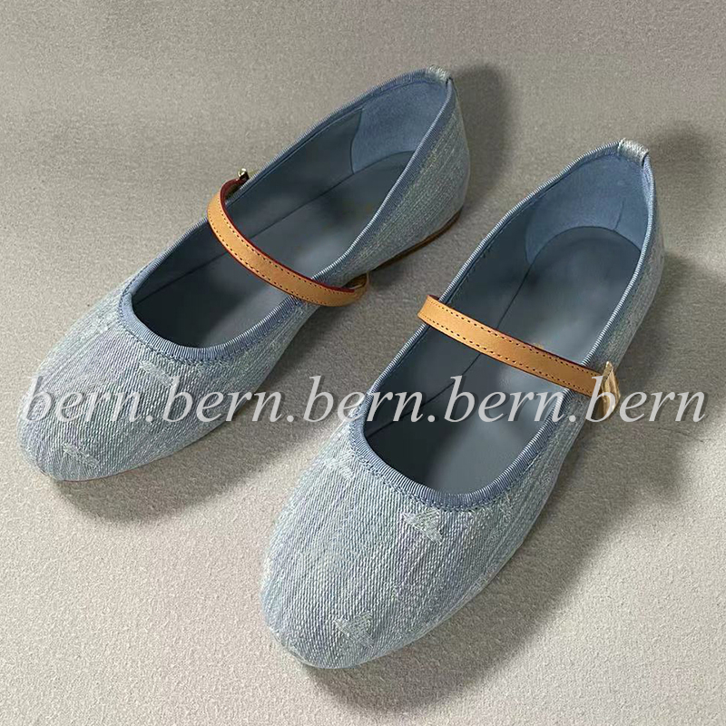 Premium Leather/Denim/Canvas Fashion Women&#039;s Sandals Single Shoes Brand Shoes-image-914298786