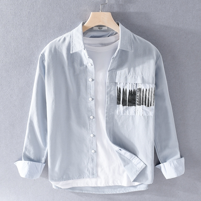 Spring/Autumn Mens High Sensitivity Long Sleeve Trend Spring Clothing White Shirt Casual Coat Mens Clothing240802