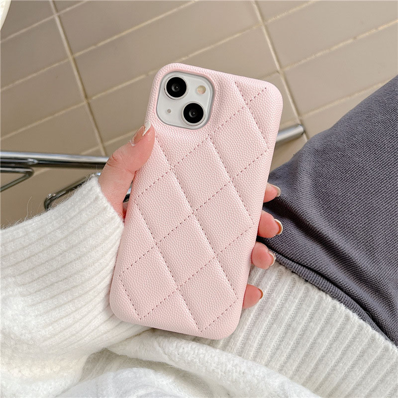 Quilted Designer Phone Case for Apple iPhone 17 16 15 Pro Max 14 Plus 13 12 Pro Luxury Pebbled Litchi PU Leather Stitch Puffy Diamond Pattern Bac-image-952695938