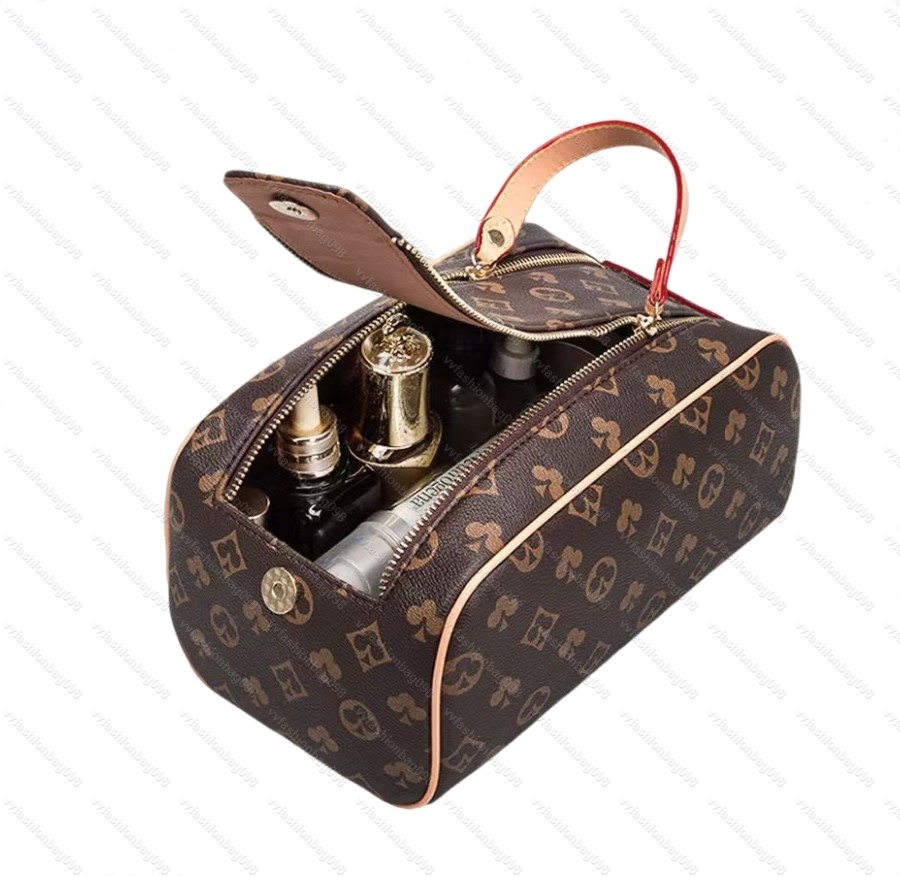 Double fermeture éclair sac de toilette femme de créateur luxe grande capacité trousse maquillage sacs à cosmétiques voyage pochette