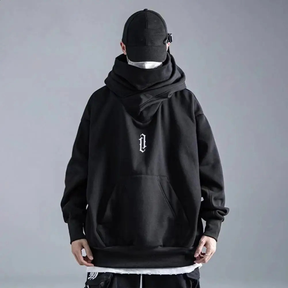 Autumn hoodie fashion turtle neck winter street clothing large pocket mens autumn 240802