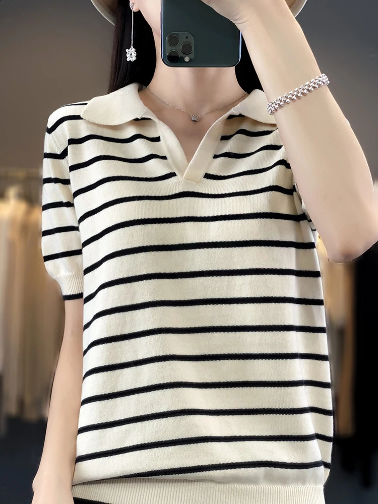 T-shirt de coton 100% coton Vêtements coréens de style coréen Polo-col