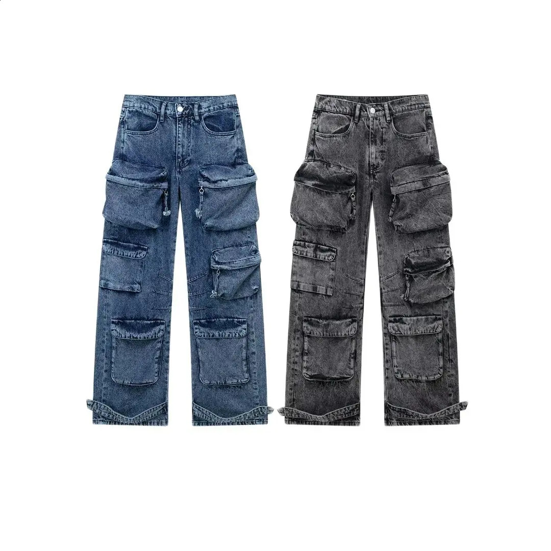 2024 Winter Womens Fashion Pocket Decoration Work Clothes Jeans 5575375 800 240806