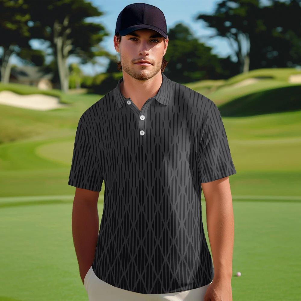 Polo Golf Tshirt Womens Lightweight Mens Clothing Short Sleeve Button Work Clothes Striped Graphic Quick Drying 240806