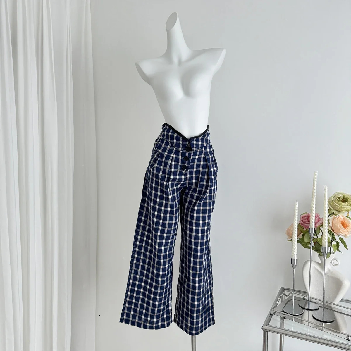 Womens Baggy Plaid Pants Vintage Y2k Streetwear Retro Pants Harajuku 90s Aesthetic Wide Leg Trousers 2000s Fashion Clothes 240806