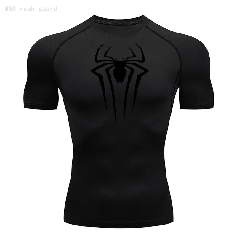 Le t-shirt pour hommes à manches courtes d'été respirant rapidement des sports secs top bodybuilding costume compression chemise fitness hommes 2