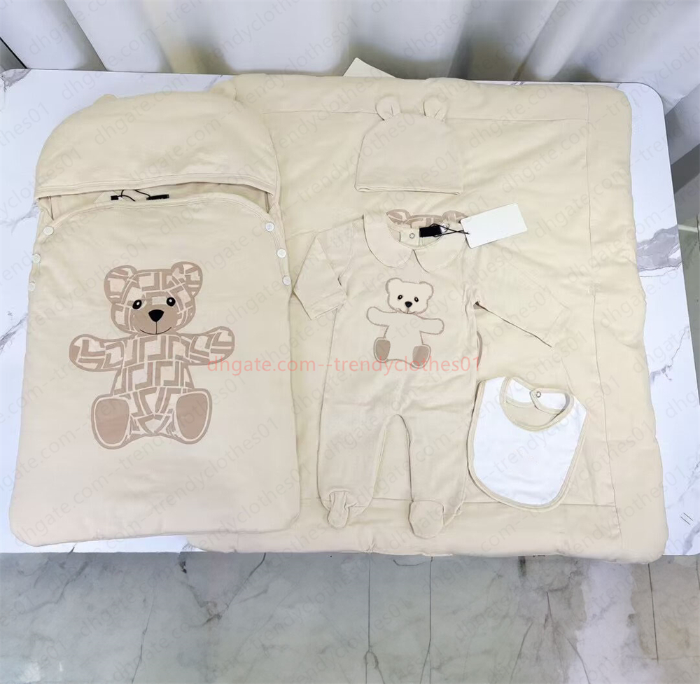 Newborn babies cotton romper fashion cotton rompers luxury designer jumpsuits one piece climbing romper wrapping cartoon blankets kids girl boys bab