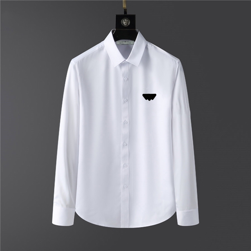 Mens casual shirts quality designer business tees classic long Sve Shirt solid color letter spring autumn blouse plus size S/M/L/XL/2XL/3XL/4XL Q260