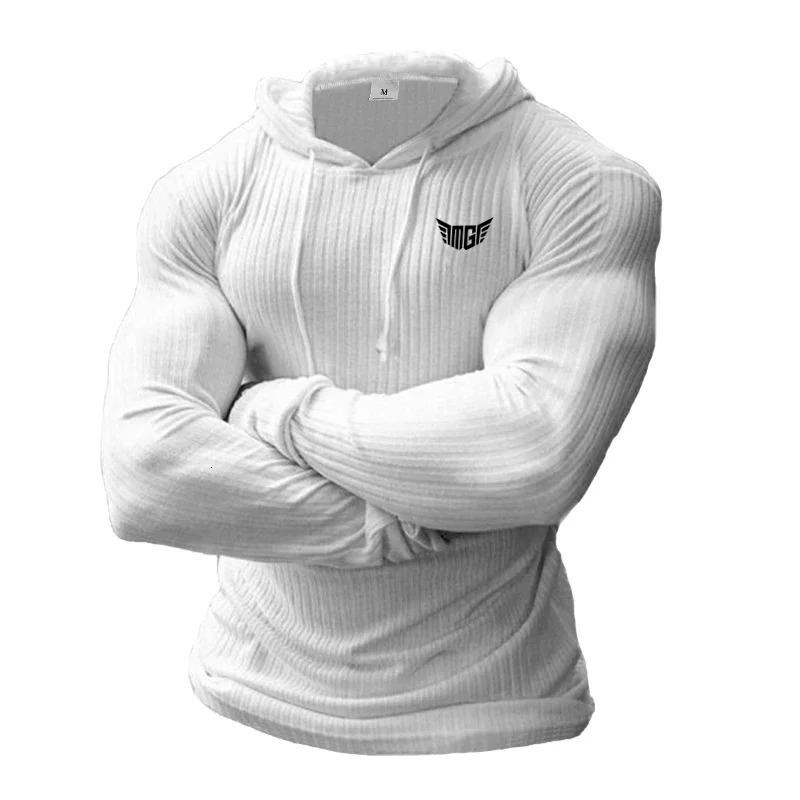 Fashion Knitted Hooded T-shirt Men Pit Stripe Slim Fit Thin Sweaters Mens Long Sleeve Pullovers Knittwear Men Casual T shirt 240806