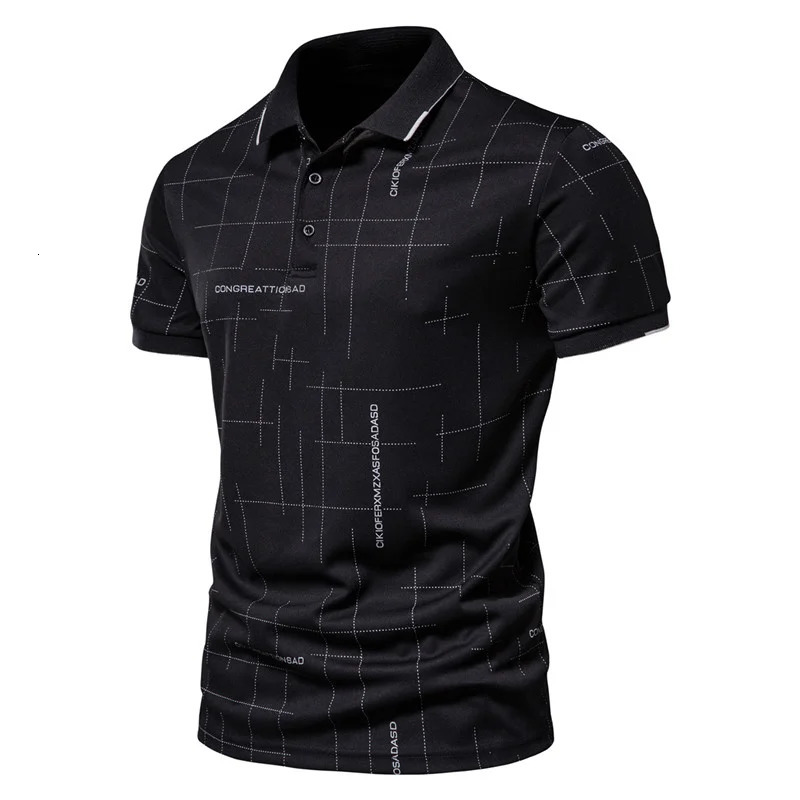 2023 Summer Mens Fashion Short sleeved Tshirt Business Casual Collar Daily Polo Shirt 240806