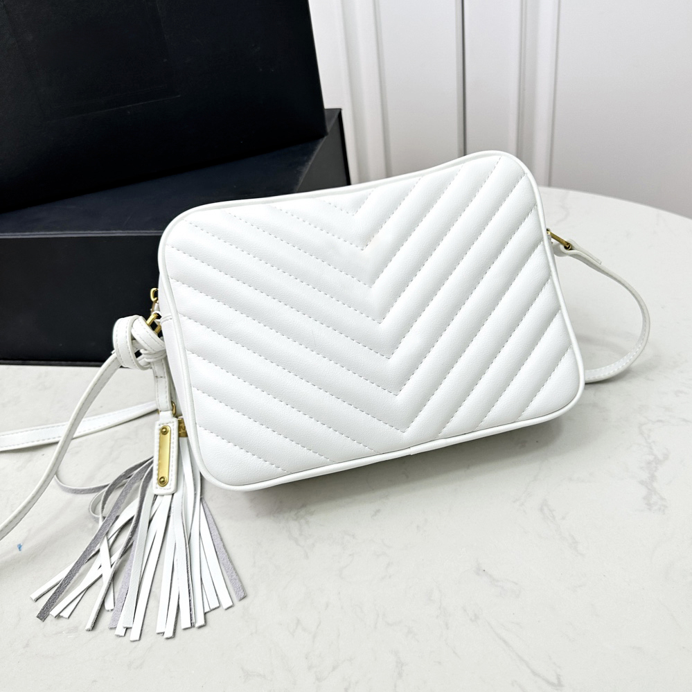 Womens Fashion Tassel Small Messenger Bag Camera bags Designer Bag Womens Trend Camera Shoulder bag Crossbody bag Quilted leather purse Luxury Squar