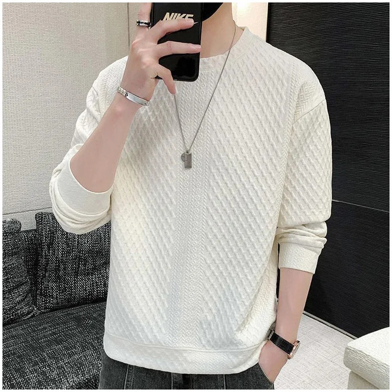 Spring and autumn Y2K elegant fashionable KPOP sportswear mens fashion fully matched long sleeved solid color casual floral clothing 240806