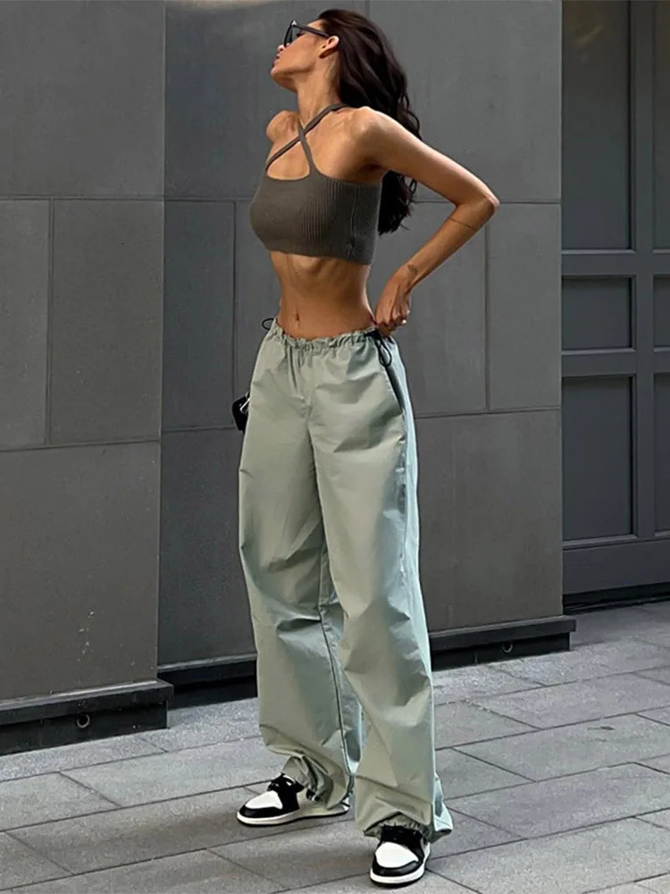 Pantalon de cargaison y2k vêtements cordon lâches joggeurs de taille basse pantalon femmes tenues décontractées