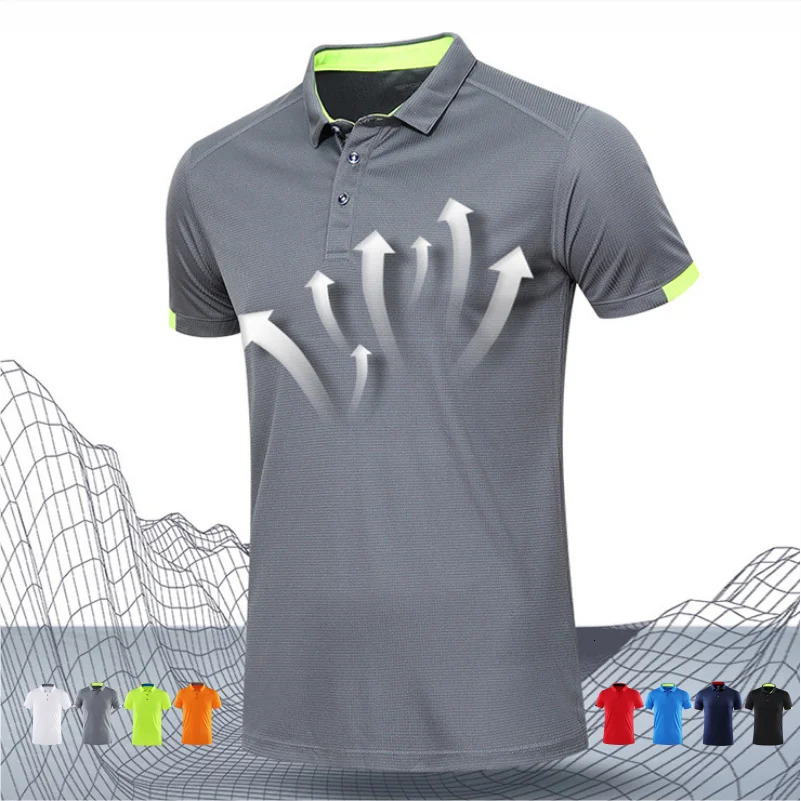 Summer quick drying short sleeved polo shirt golf jersey company group breathable fitness collar sports 8color large top 240806