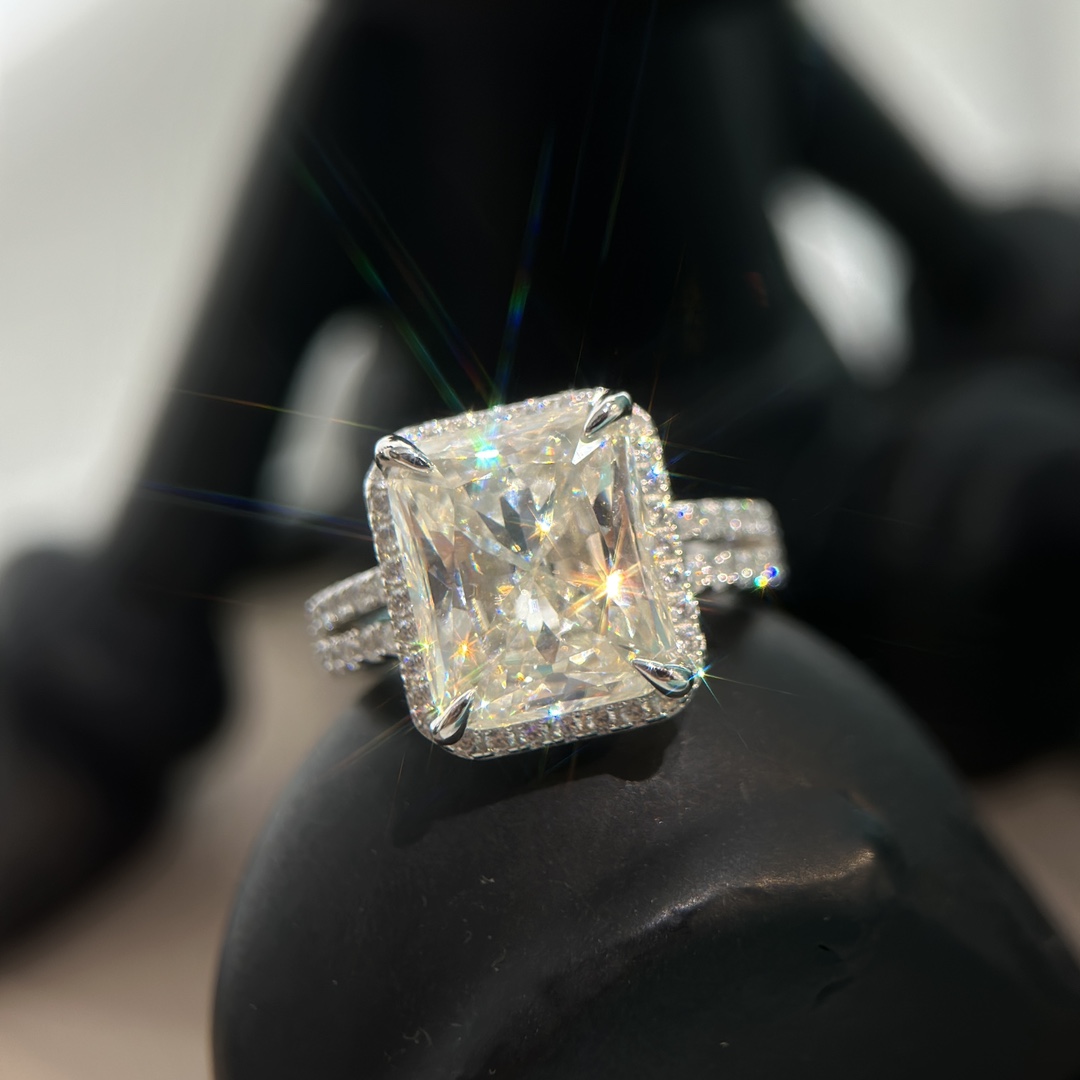 Customized VVS1 Moissanite wedding 12345678 cara ring engraved your name sterling silver or 18K rings pass diamond detection With box 999