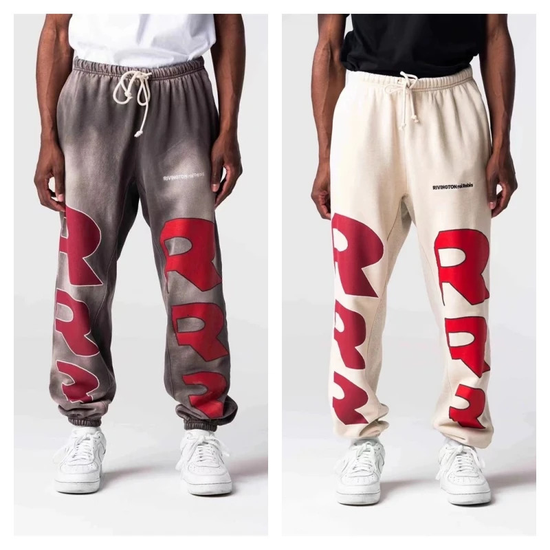 Tie dye RRR123 sports pants retro mens and womens quality autumn winter casual shirt 240807Z