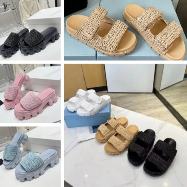 (Choisissez les photos et non la décription) créateur de mode de qualité premium Raffia Raffia Sandals Sandales de luxe Summer Summer Taille 35-4