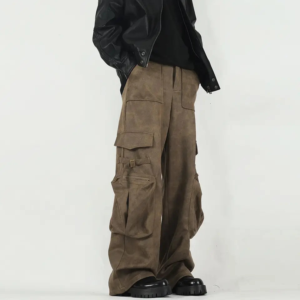 American Street Hip-Hop Hommes et femmes Trendy Personnalité Straight Tube Retro Travail Pantalon décontracté pour les couples Pantalon de jambe