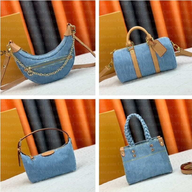 Designer Bag Retro Denim Bag Luxury Womens crossbody bag luxurious handbag Hobo loop shoulder bag blue denim flower crossbody bag fashionable trend