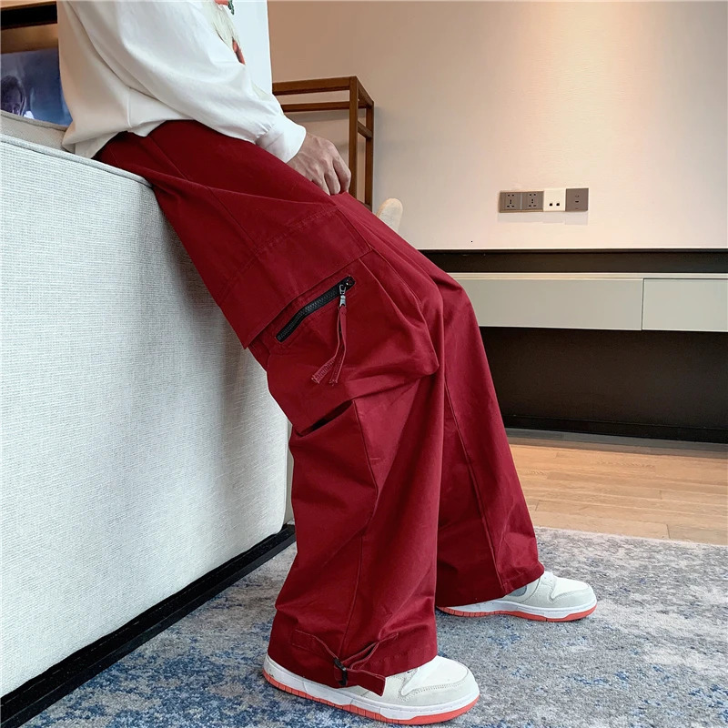 Pantalon de survêtement de jogger pour hommes streetwear pantalon baggy décontracté masculin coton mâle de cargaison harem pantalon A049 240807