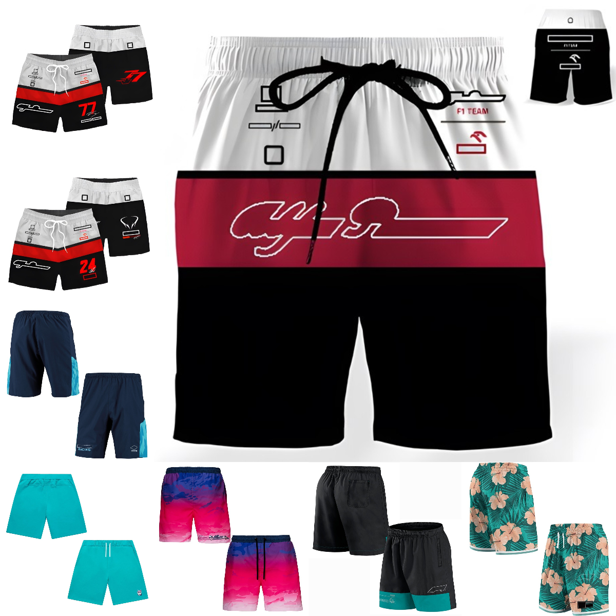 Formule 1 Shorts F1 2024 Équipe Men Femmes Femmes Casual Shorts Basketball Shorts Fashion Design Summer NOUVEAU TREND