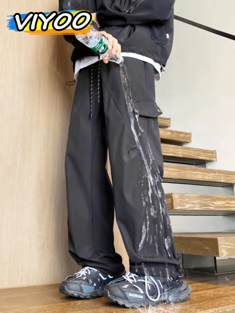 Pantalon de survêtement pour hommes Y2K Pantalons de survêtement pantalon technique Baggy Jogger Cargo Pants Parachute Pantal
