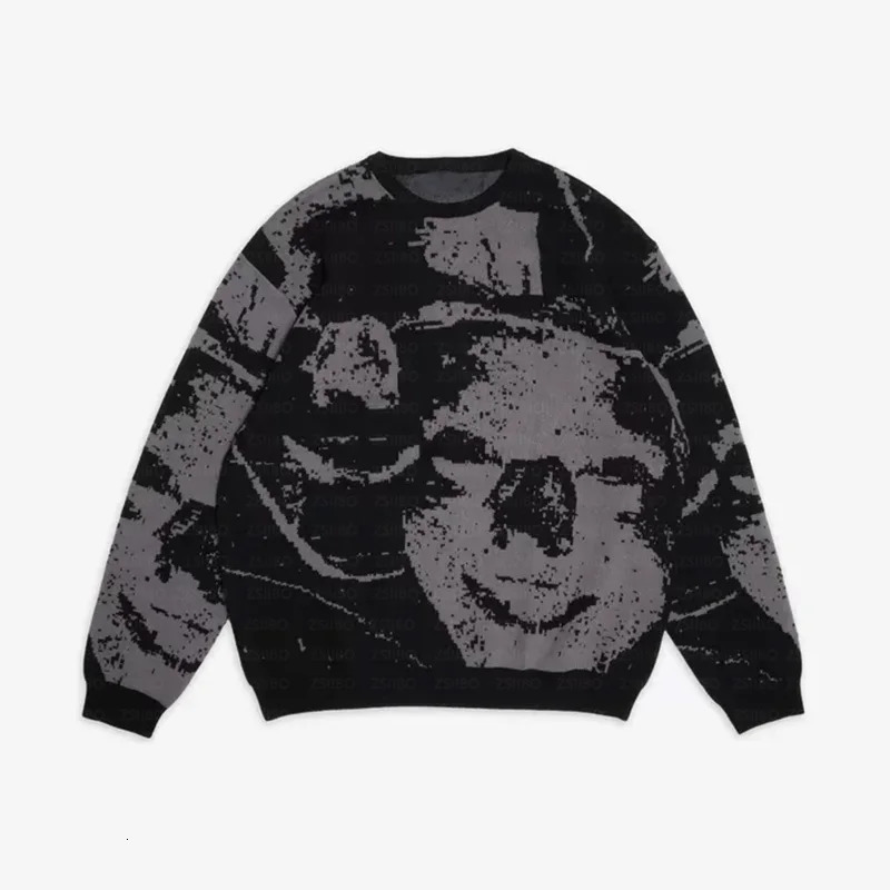 Womens Sweater Y2K Mens Pullover Top Winter Warm Long sleeved Knitted Clothes Punk Retro Street Clothing 90s Teen Sweaters 240807Z