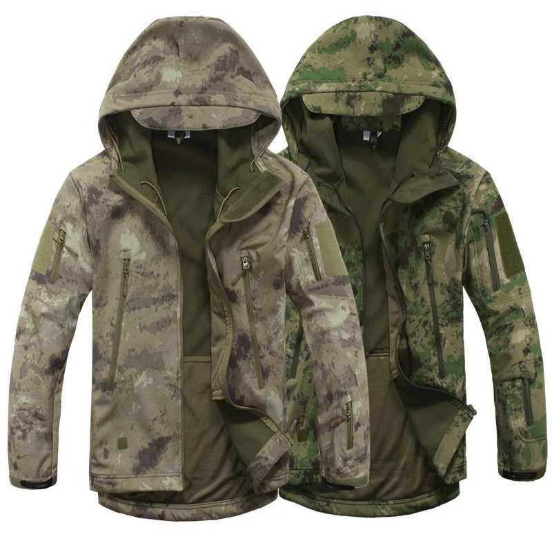 Men's Jackets Lurker Soft Shell Camouflage Military Jacket Men Waterproof Army Clothing Warm Camo Tactical Jackets Outdoor Combat Hoodie Coa