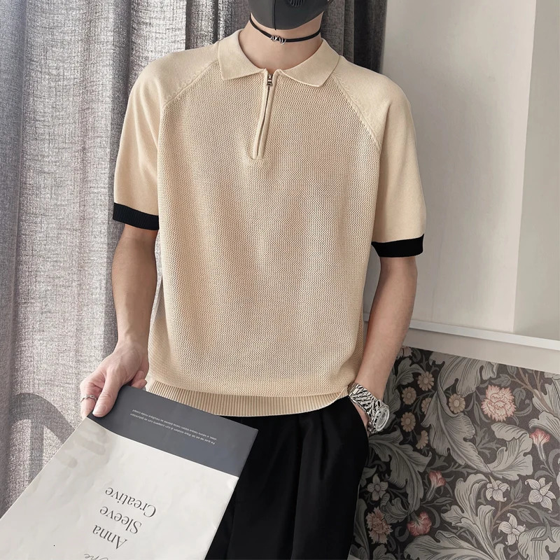 Men de haute qualité Polo Stressable Breathable pour les loisirs quotidiens Portez un pull à t-shirt à manches à manches courtes à manches courte