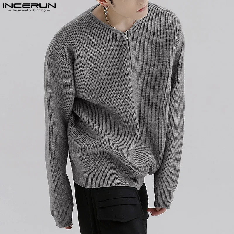 Style coréen décontracté et simple Top InCerun Mens entièrement assorti Partage de mode vendant une demi-fermeture à glissière solide S5xl 240807