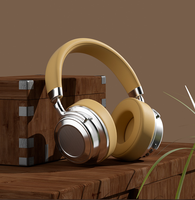 Popular retro head-mounted Bluetooth headphones CR-9 metal 5.4 sports fashion business over-ear sports music headphones-image-1009979501