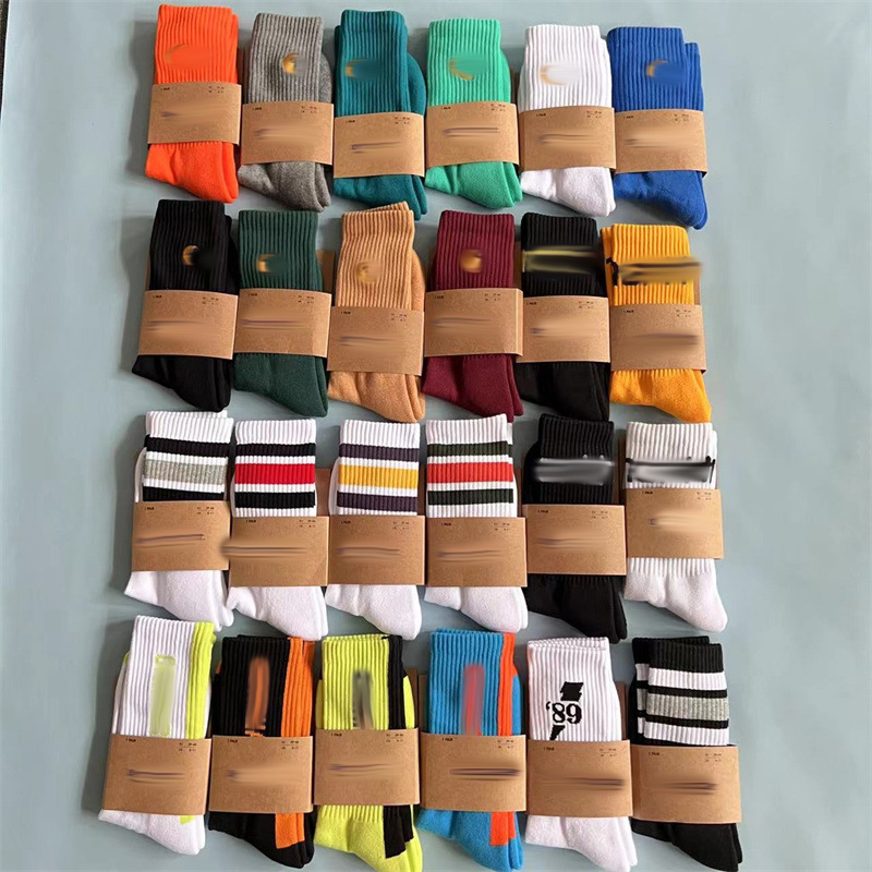 mens socks designer socks gold embroidered towel bottom simple letter sports socks-image-1010048928