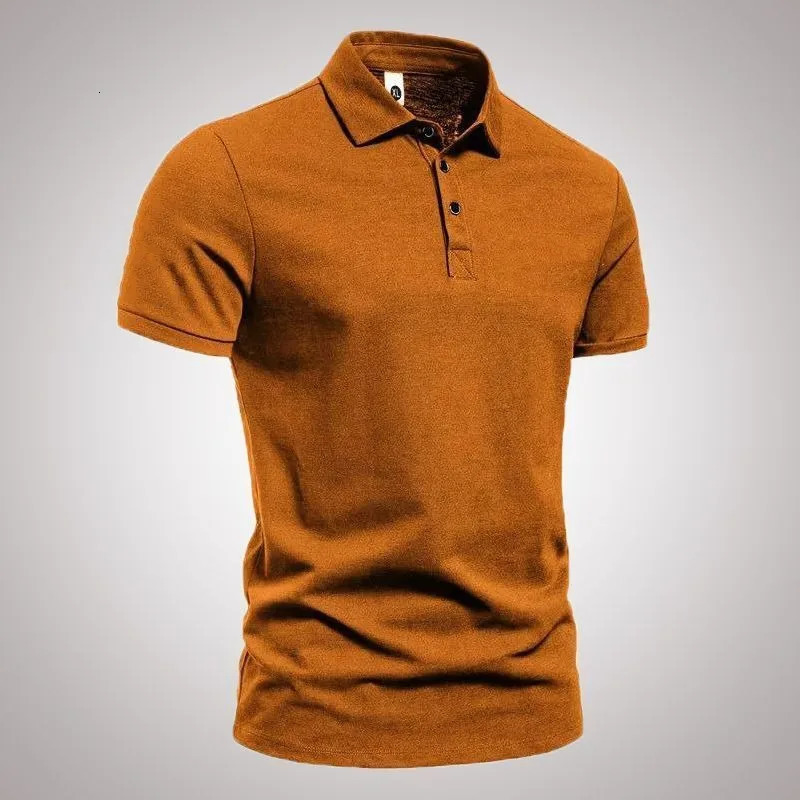 Business Casual Comfortable Fashion Pullover Polo Shirts Summer Mens Patchwork Button Solid Fit Short Sleeved T-shirt Tops 240807