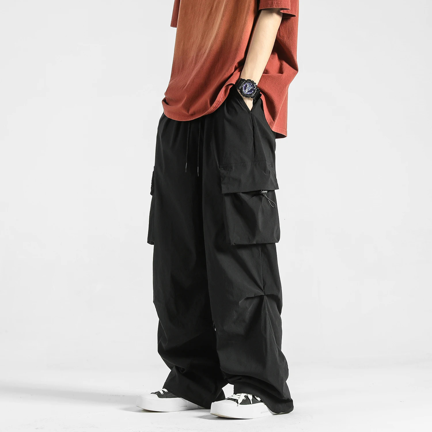 Pantalon de cargaison hommes jogger pantalon baggy pantalon décontracté hommes pantalons de survêtement de mode hip hop mâle mâle streetwear 2408
