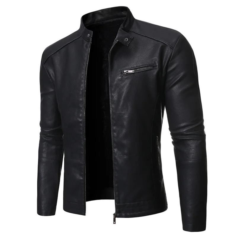 2024 Tree spring/summer mens jacket fashion trend Korean slim fit casual mens leather jacket motorcycle jacket240806