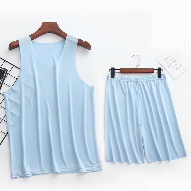 Mens ice silk Tshirt and shorts 2PCS pajama set ultrathin home wear summer 240806