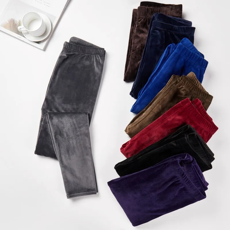 Pantalon chaud en tricot d'automne d'hiver plus en velours épais