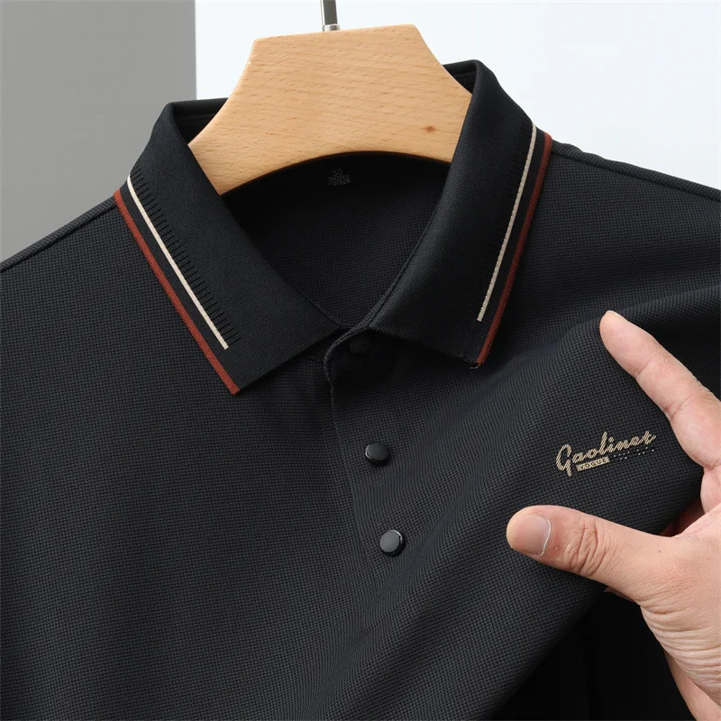 highquality mens long sleeved polo shirt with spring and autumn embroidery collar Tshirt for casual wear 240807
