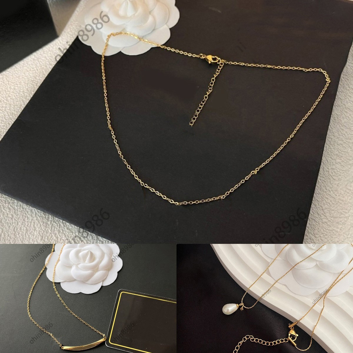Luxury Designer Fashion Necklace Choker Chain 925 Silver Plated 18K Gold Plated Stainless Steel Letter Pendant Necklaces For Women Jewelry-image-763401826
