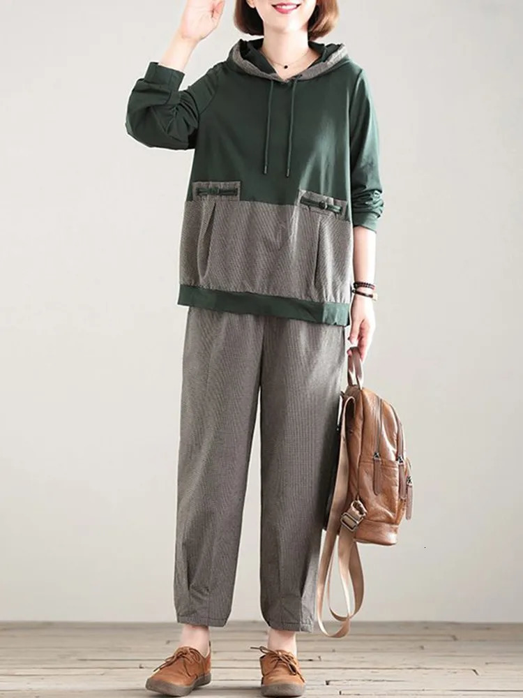 Ensembles de 2 pièces Femmes Sweatshirts décontractés Arrivée automne, style simple de style simple et pantalon harem D419 240807