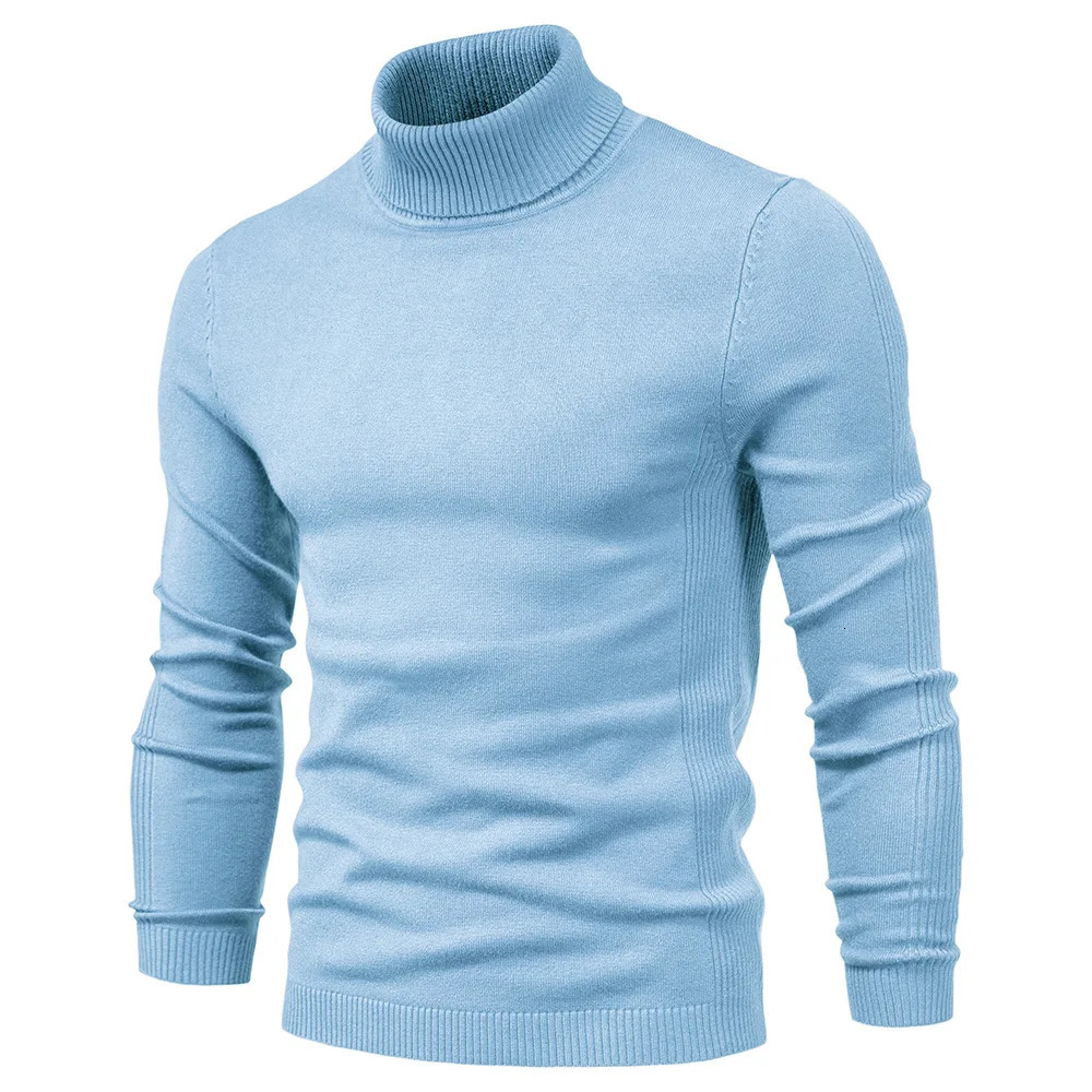 Coullon à col roulé d'hiver pour hommes Couleur continue décontractée couleur de haute qualité Ultra mince 240807