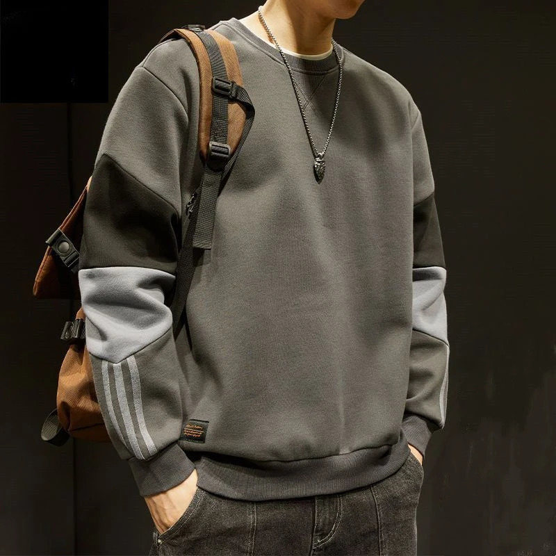 Mens sportswear loose hoodless black mens T-shirt Pullover Emo Young on Sale offers street wear simple winter240806