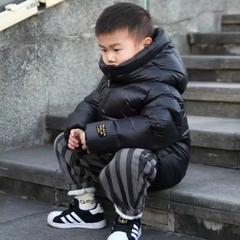 Winter cologne Jacket For Boys perfume Girls Medium Length Down Black Thickened Zipper Hooded Coat Big Childrens Kids Jacket Y Free Shipping Storewi