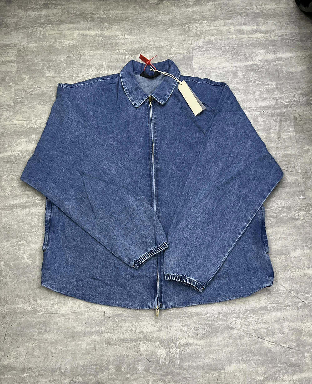 24fw 9 series mainline fashion mens denim jacket highquality 1 zipper hiphop streetwear oversized 240806