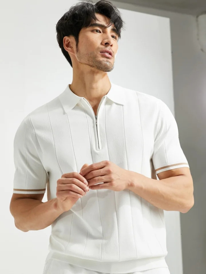 Hommes Summer Souffer Business Resistant Business Casual Flip-cou t-shirt à manches courtes Polo Style coréen 240807