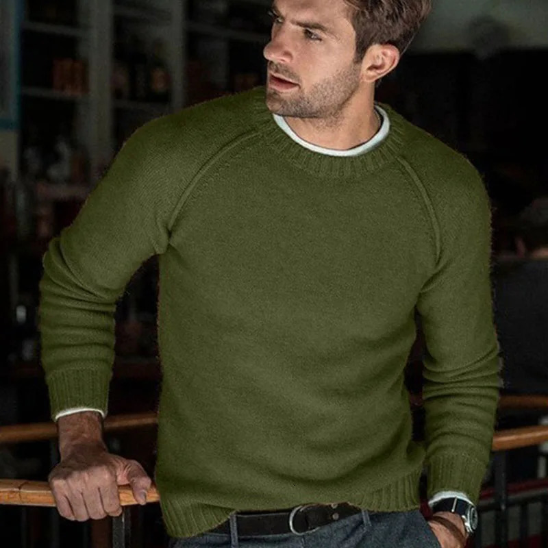Autumn and winter pure cotton mens casual slim fit knitted sweater comfortable Oneck floral S3XL 240807