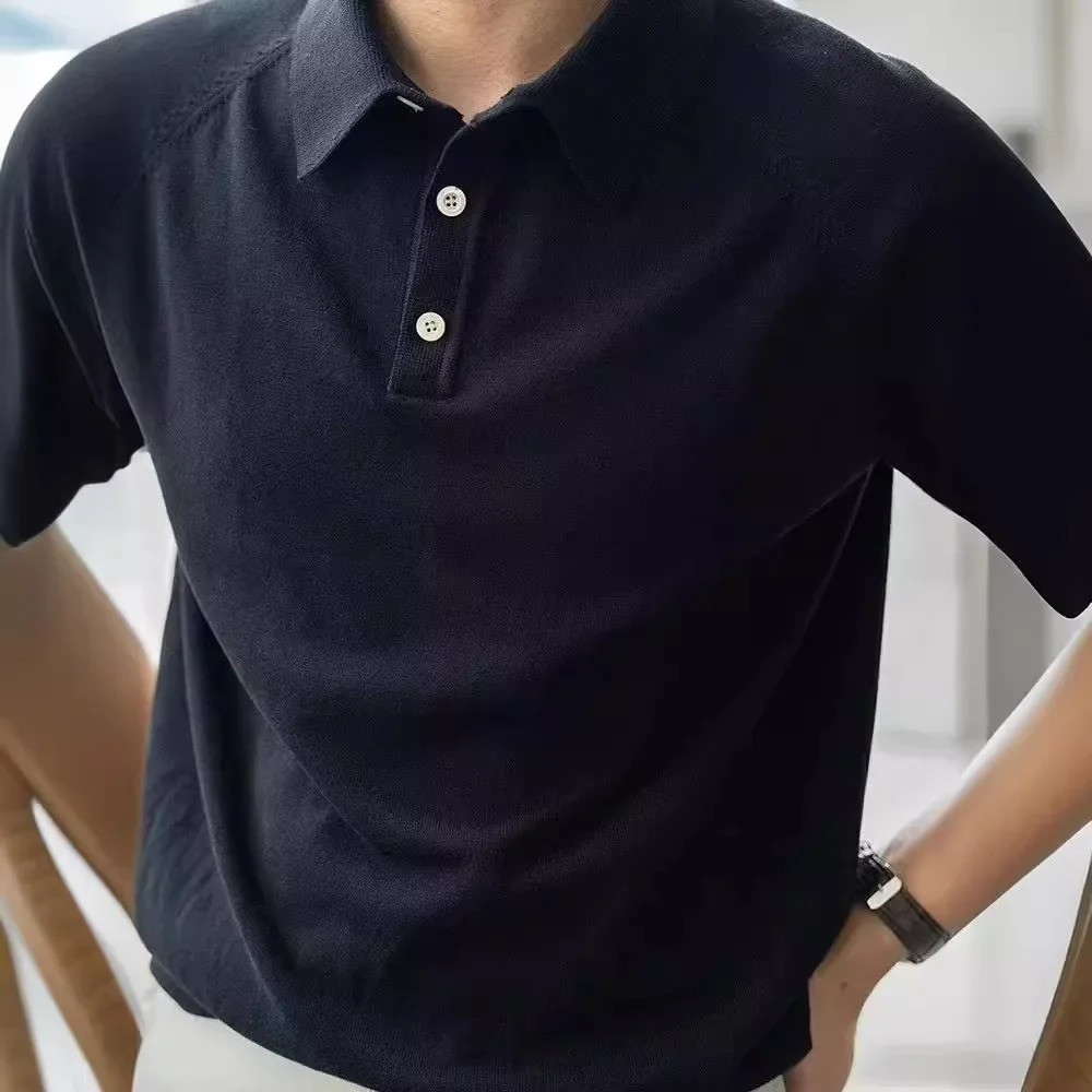 Hommes à la mode Polo Business Casual Summer Breathable Top Top Slim Fit Short Sleeves T-shirt pour hommes 240807