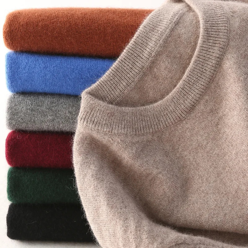 Mens classic pullover sweater 2023 winter cashmere cotton blend soft comfortable warm and casual knitted mens 240807